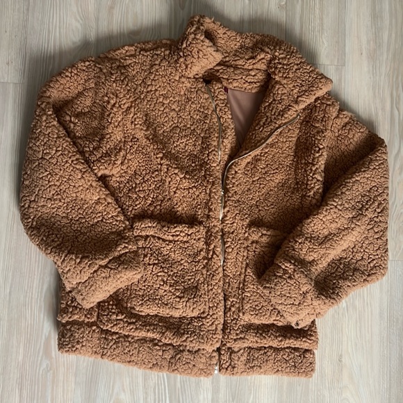 Women’s teddy jacket zip up - Picture 1 of 2